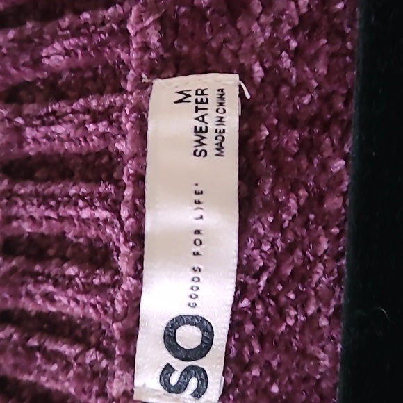 SO BRAND WOMENS JUNIOR CHENILLE PLUM V-NECK PULLOVER SWEATER SIZE MEDIUM - Picture 5 of 16